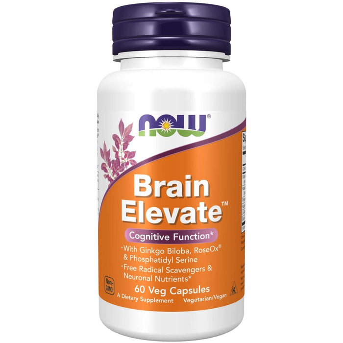 NOW Foods Brain Elevate 60 Veg Capsules - Health and Wellbeing at MySupplementShop by NOW Foods