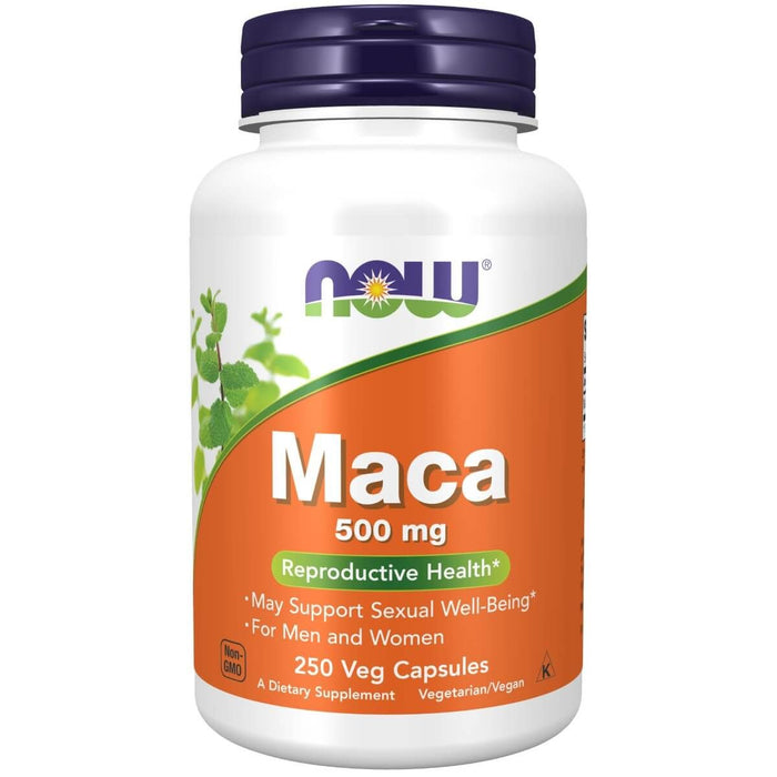 NOW Foods Maca 500 mg 250 Veg Capsules - Sexual Health at MySupplementShop by NOW Foods