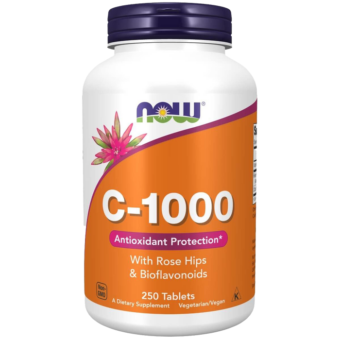 NOW Foods Vitamin C-1000 mit Hagebutten und Bioflavonoiden – 250 Tabletten