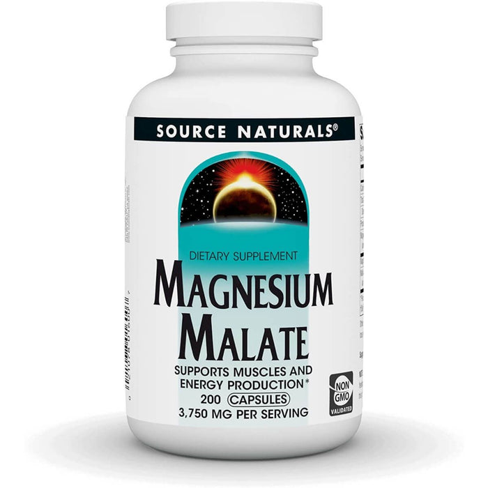 Source Naturals Magnesium Malate 625mg 200 Capsules - Brain & Memory at MySupplementShop by Source Naturals