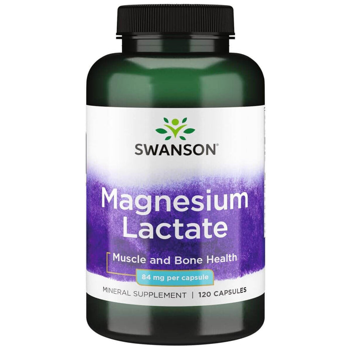 Swanson Magnesium Lactate 84 mg 120 Capsules - Vitamins & Minerals at MySupplementShop by Swanson