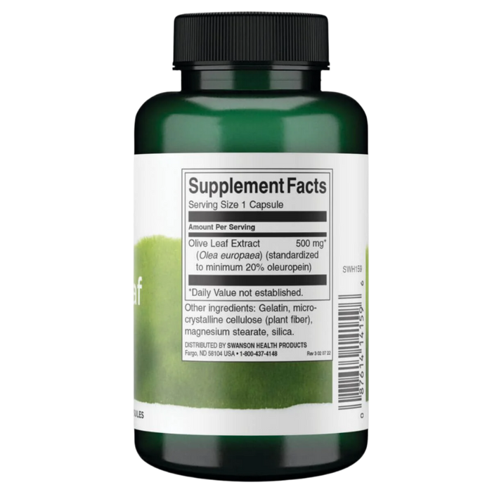 Swanson Olive Leaf Extract 500mg 120 Capsules