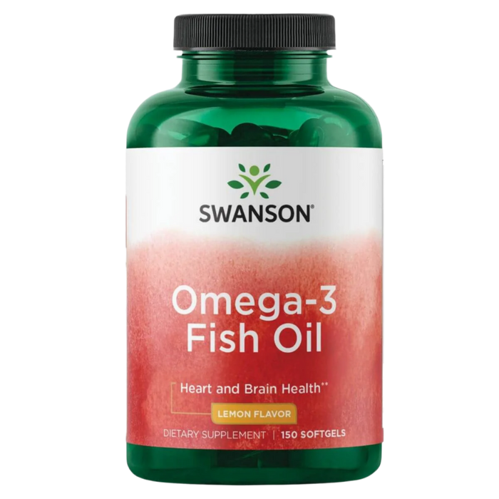 Swanson Omega-3 Fish Oil Lemon Flavor 150 Softgels