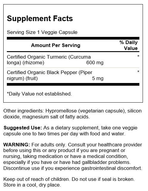 Swanson Turmeric  Black Pepper 60 Veggie Capsules at MySupplementShop.co.uk