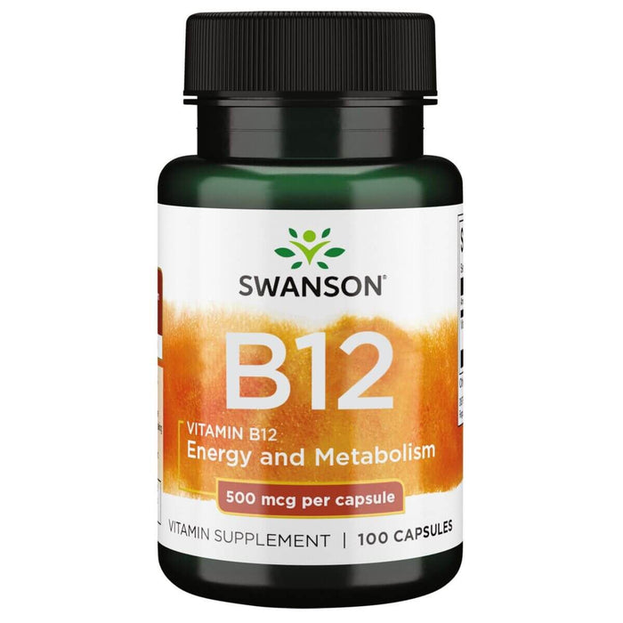 Swanson Vitamin B12 500mcg 100 Capsules - Vitamins & Minerals at MySupplementShop by Swanson