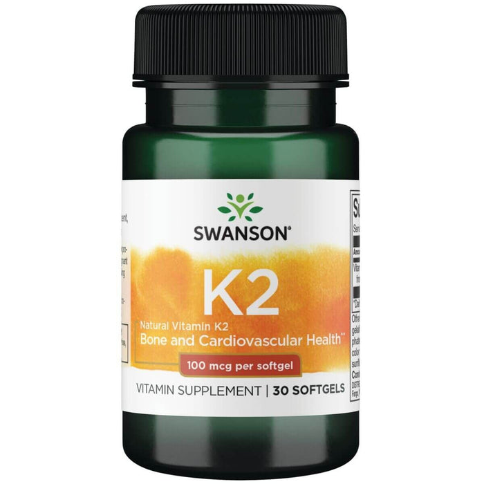 Swanson Vitamin K2 Natural 100 mcg 30 Softgels - Vitamins & Minerals at MySupplementShop by Swanson