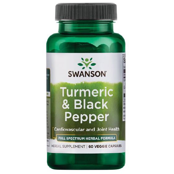 Swanson Turmeric  Black Pepper 60 Veggie Capsules at MySupplementShop.co.uk