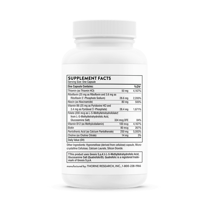 Thorne Research Stress B Complex 60 Capsules | Premium Supplements at MYSUPPLEMENTSHOP