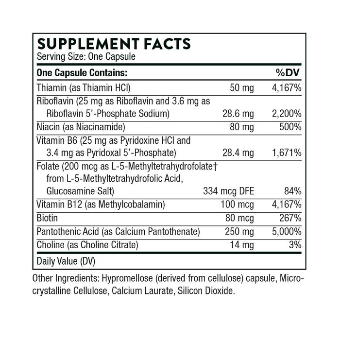 Thorne Research Stress B Complex 60 Capsules - Energy & Vitality at MySupplementShop by Thorne