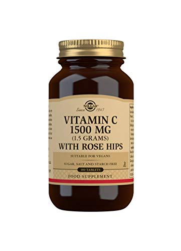 Solgar Vitamin C 1500 mg (1.5 grams) with Rose Hips 180Tabs | High-Quality Health Foods | MySupplementShop.co.uk