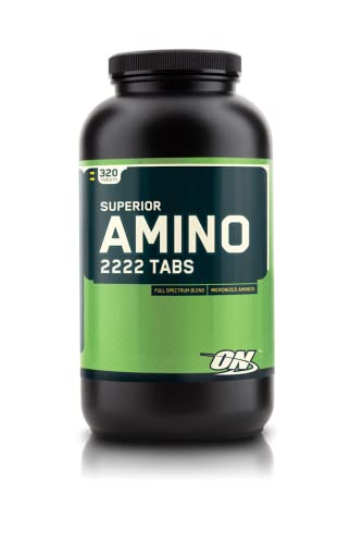 Optimum Nutrition ON Superior Amino 2222 Essential Amino Acids Tablets EAA BCAA Unflavoured 160 Servings 320 Tablets | High-Quality BCAAs | MySupplementShop.co.uk