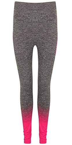 Gold's Gym UK Women's GGLPNT133 Gradient Ombre Training Workout Seamless High Waist Legging Pink/Charcoal Marl XS/S | High-Quality Leggings | MySupplementShop.co.uk