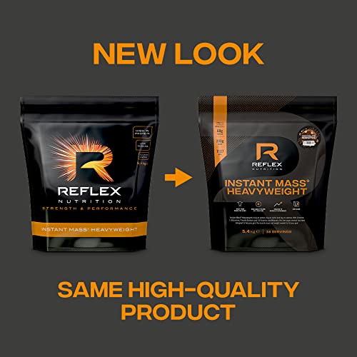 Reflex Nutrition Instant Mass Heavyweight | Mass Protein Powder | Over 1000 Calories |60g Protein | 18 Vits inc B12 B6 C Iron Zinc | (Choc Peanut Butter 5.4kg) | High-Quality Protein Blends | MySupplementShop.co.uk