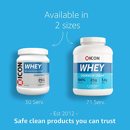 ICON Nutrition Whey Protein Powder 2.27kg 71 Servings - Cookies and Cream | High-Quality Whey Proteins | MySupplementShop.co.uk