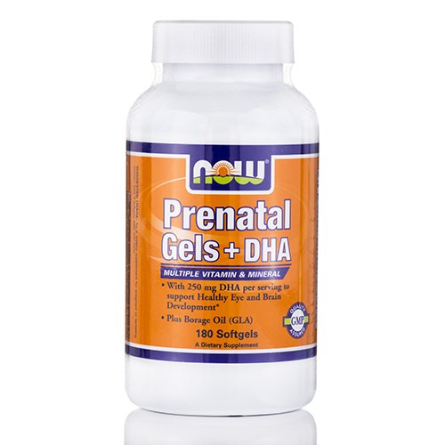 NOW Foods Prenatal Gels + DHA - 180 softgels | High-Quality DHA | MySupplementShop.co.uk