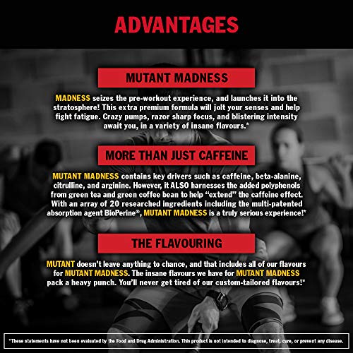 MUTANT Madness | Original Mutant Pre-Workout Powder| High-Intensity Workouts}| 30 Serving | 225 g (.83 lb) | Peach Mango | High-Quality Pre & Post Workout | MySupplementShop.co.uk