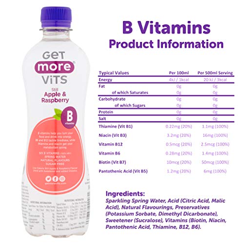 Get More Vits Vitamin B 12x500ml Still Apple & Raspberry | High-Quality Sports Nutrition | MySupplementShop.co.uk