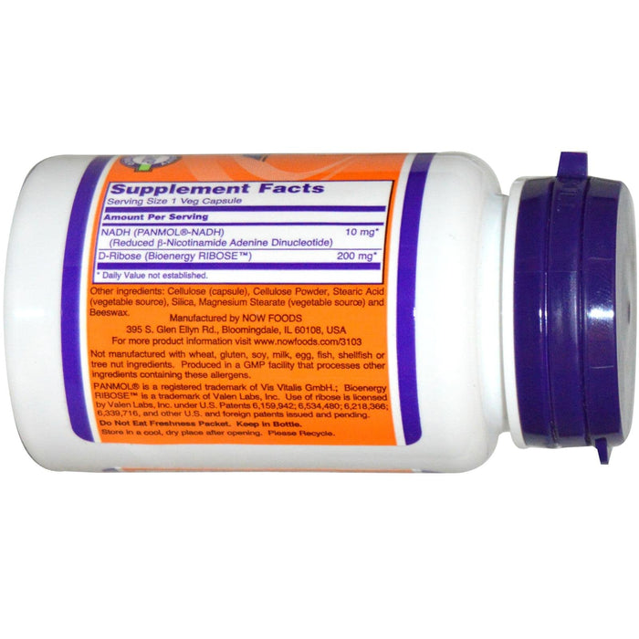 NOW Foods NADH, 10mg - 60 vcaps | High-Quality Health and Wellbeing | MySupplementShop.co.uk