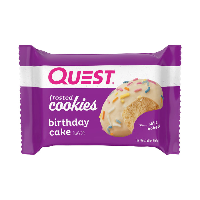 Quest Nutrition Frosted Cookies 8x25g Birthday Cake | High-Quality Chocolate | MySupplementShop.co.uk