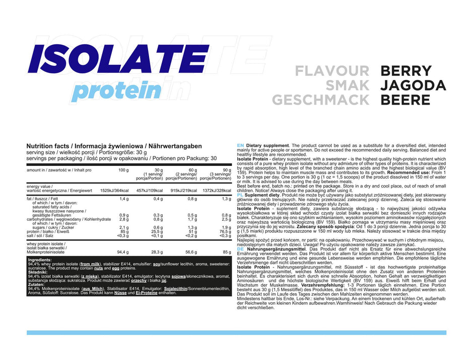 Allnutrition Isolate Protein, Blueberry - 908 grams | High-Quality Protein | MySupplementShop.co.uk