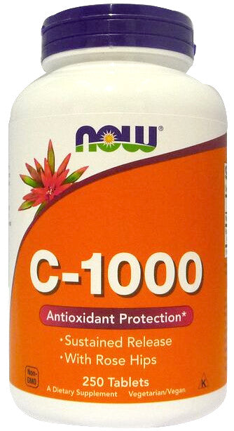 NOW Foods Vitamin C-1000 with Rose Hips - Sustained Release - 250 tablets | High-Quality Vitamins & Minerals | MySupplementShop.co.uk