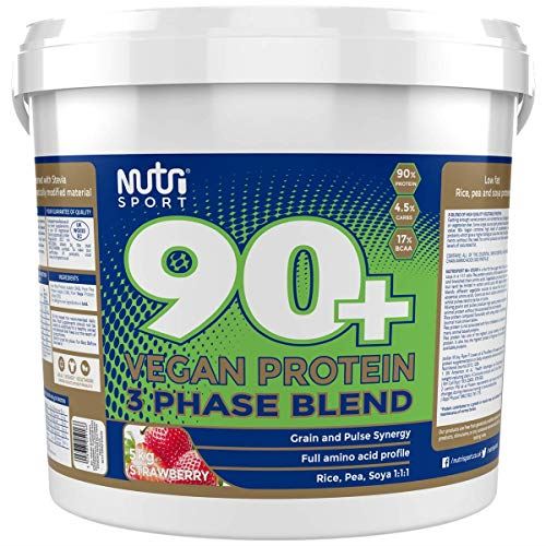 Nutrisport 90+ Vegan Protein 5kg Strawberry - Sports Nutrition at MySupplementShop by Nutrisport