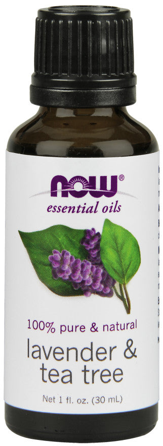 NOW Foods Essential Oil, Lavender & Tea Tree Oil - 30 ml. | High-Quality Health and Wellbeing | MySupplementShop.co.uk