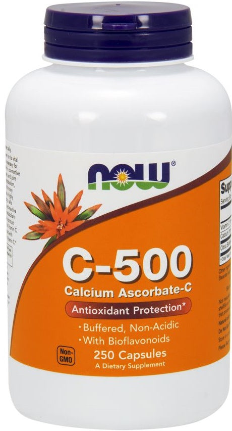 NOW Foods Vitamin C-500 Calcium Ascorbate-C - 250 caps | High-Quality Vitamins & Minerals | MySupplementShop.co.uk