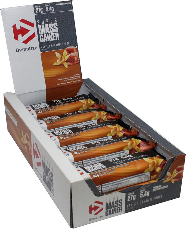 Dymatize Super Mass Gainer Bar, Vanilla Caramel Fudge - 10 bars | High-Quality Protein Bars | MySupplementShop.co.uk