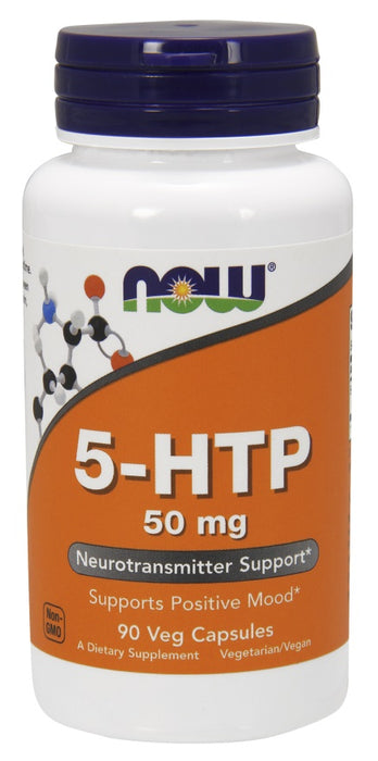 NOW Foods 5-HTP, 50mg - 90 vcaps - Default Title - Health and Wellbeing at MySupplementShop by NOW Foods