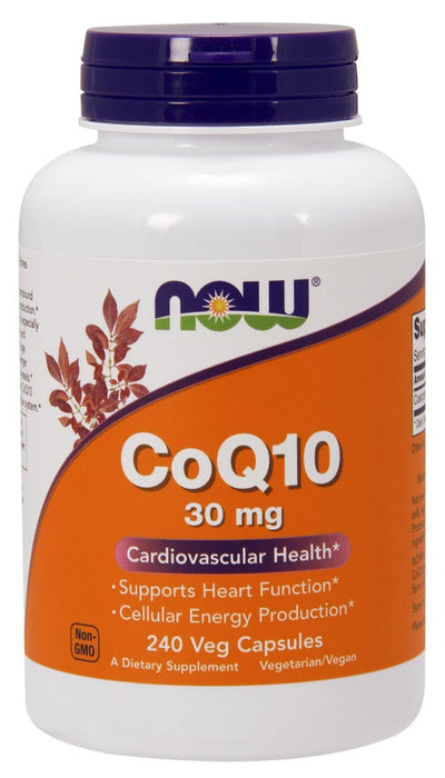 NOW Foods CoQ10, 30mg - 240 vcaps - Health and Wellbeing at MySupplementShop by NOW Foods