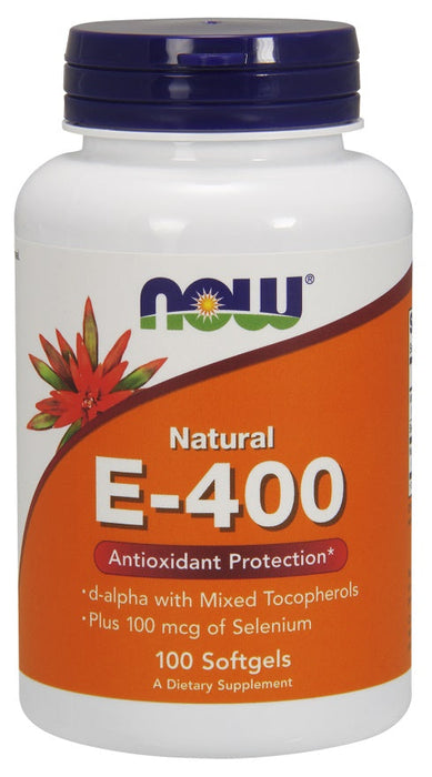 NOW Foods Vitamin E-400 IU with Selenium - 100 softgels - Vitamins & Minerals at MySupplementShop by NOW Foods