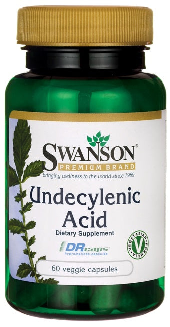 Swanson Undecylenic Acid - 60 vcaps | High-Quality Health and Wellbeing | MySupplementShop.co.uk