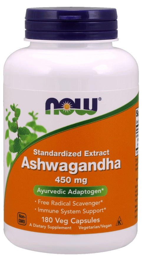 NOW Foods Ashwagandha Extract, 450mg - 180 vcaps - Health and Wellbeing at MySupplementShop by NOW Foods