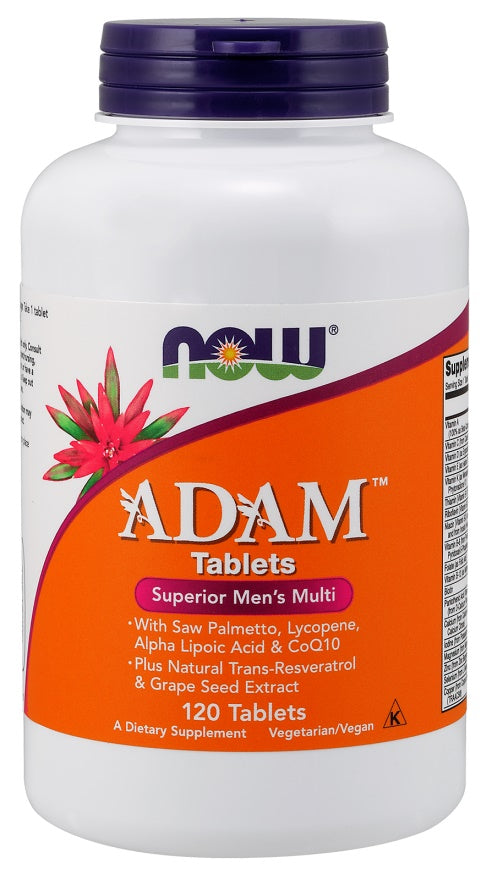 NOW Foods ADAM Multi-Vitamin for Men - 120 tablets | High-Quality Vitamins & Minerals | MySupplementShop.co.uk