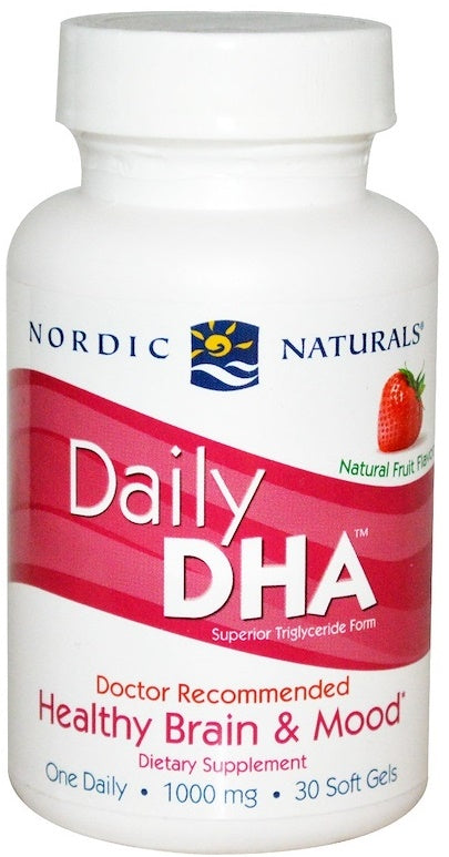 Nordic Naturals Daily DHA, Strawberry - 30 softgels | High-Quality Omegas, EFAs, CLA, Oils | MySupplementShop.co.uk