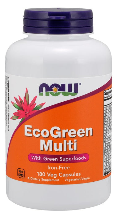 NOW Foods EcoGreen Multi, Iron Free - 180 vcaps - Vitamins & Minerals at MySupplementShop by NOW Foods