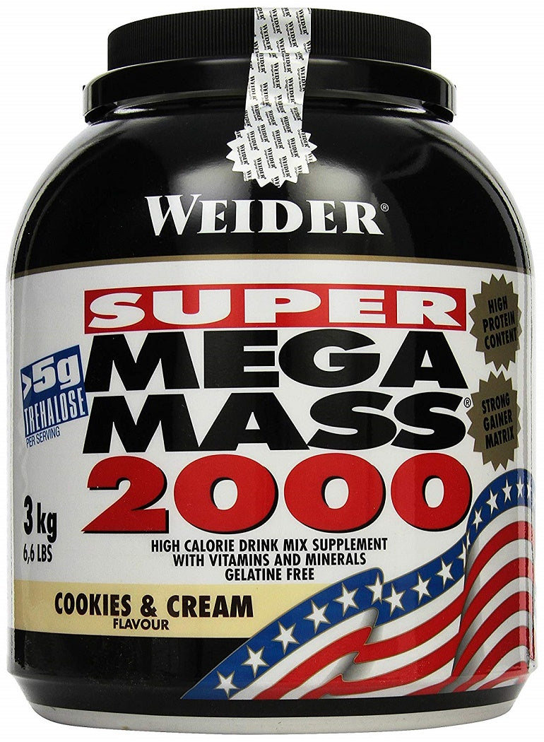 Weider Mega Mass 2000, Creamy Vanilla - 3000 grams | High-Quality Weight Gainers & Carbs | MySupplementShop.co.uk