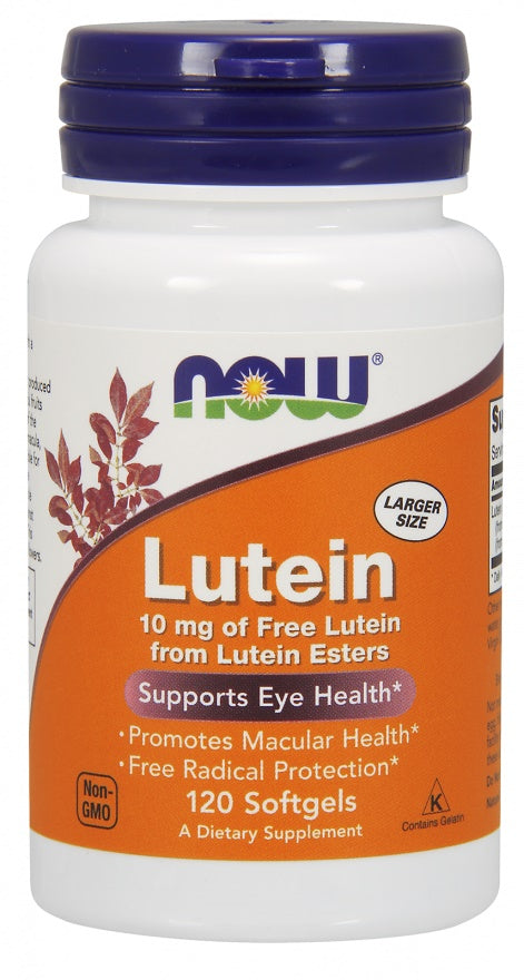 NOW Foods Lutein, 10mg - 120 softgels | High-Quality Health and Wellbeing | MySupplementShop.co.uk
