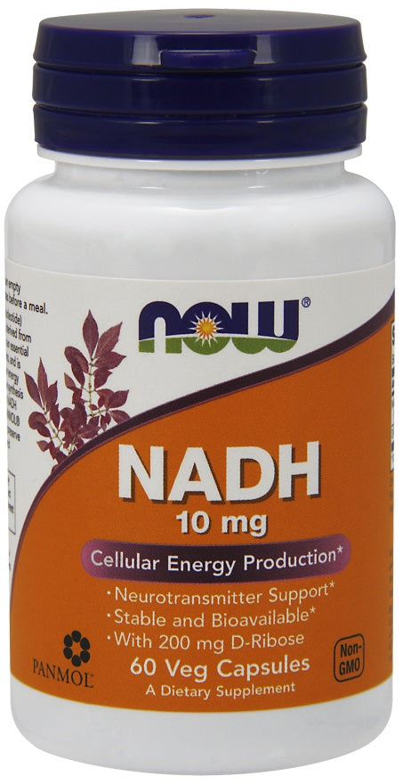 NOW Foods NADH, 10mg - 60 vcaps | High-Quality Health and Wellbeing | MySupplementShop.co.uk