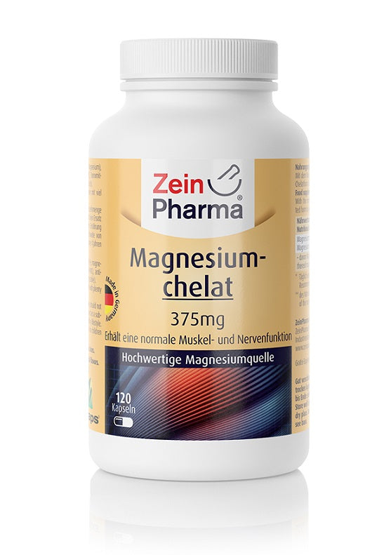 Zein Pharma Magnesium Chelate, 375mg - 120 caps | High-Quality Vitamins & Minerals | MySupplementShop.co.uk