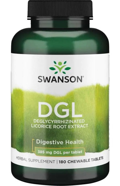 Swanson DGL, 385mg - 180 chewable tabs | High-Quality Health and Wellbeing | MySupplementShop.co.uk