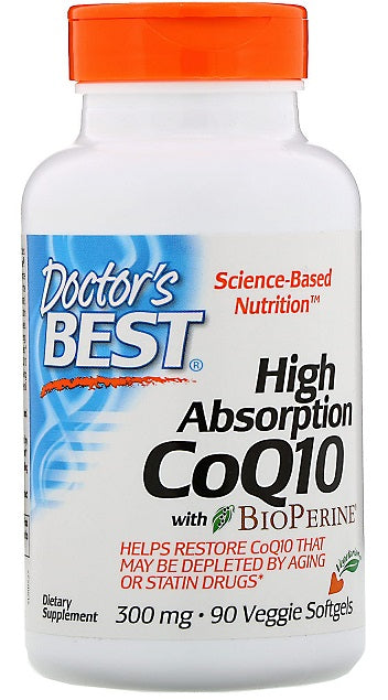 Doctor's Best High Absorption CoQ10 with BioPerine, 300mg - 90 veggie softgels | High-Quality Sports Supplements | MySupplementShop.co.uk