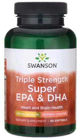 Swanson Triple Strength Super EPA & DHA, 900mg - 60 softgels - Omegas, EFAs, CLA, Oils at MySupplementShop by Swanson