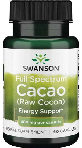 Swanson Full Spectrum Cacao (Raw Cocoa), 400mg - 60 caps | High-Quality Health and Wellbeing | MySupplementShop.co.uk