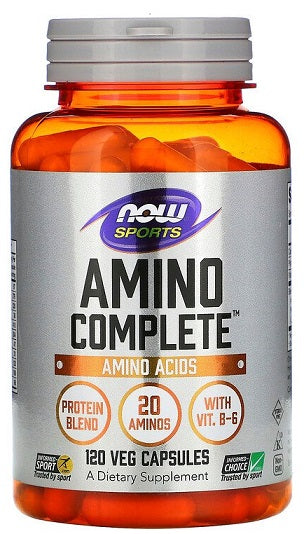 NOW Foods Amino Complete - 120 caps | High-Quality Amino Acids and BCAAs | MySupplementShop.co.uk
