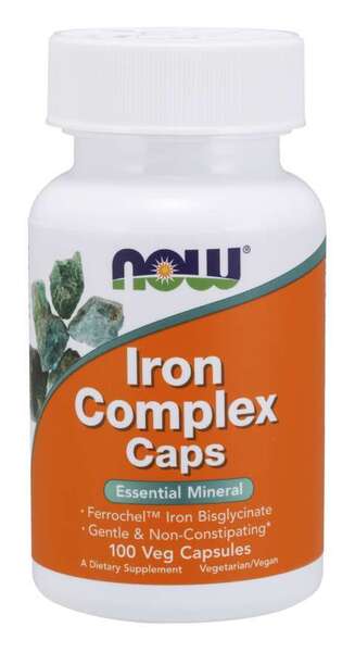 NOW Foods Iron Complex Caps - 100 vcaps | High-Quality Sports Supplements | MySupplementShop.co.uk
