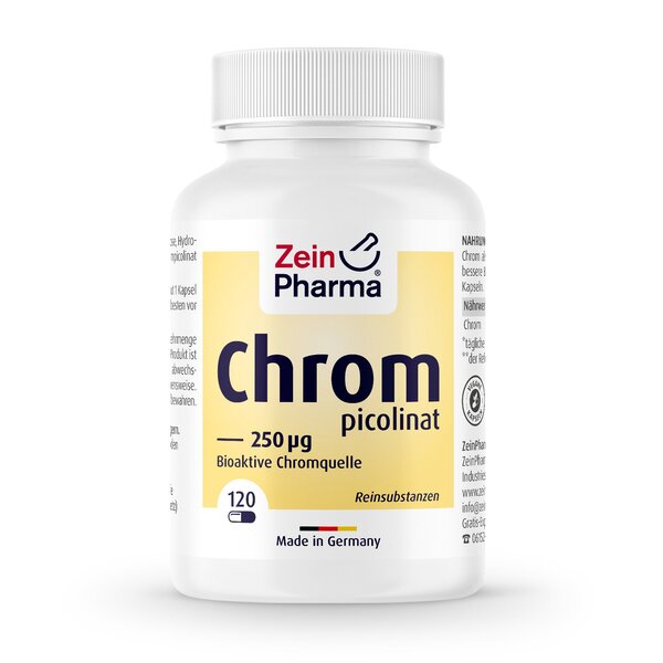 Zein Pharma Chromium Picolinate, 250mcg - 120 caps | High-Quality Chromium | MySupplementShop.co.uk