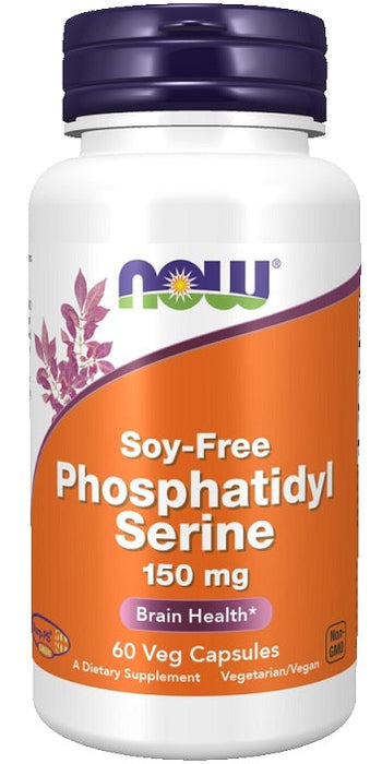 NOW Foods Phosphatidyl Serine, 150mg Soy Free - 60 vcaps - Health and Wellbeing at MySupplementShop by NOW Foods