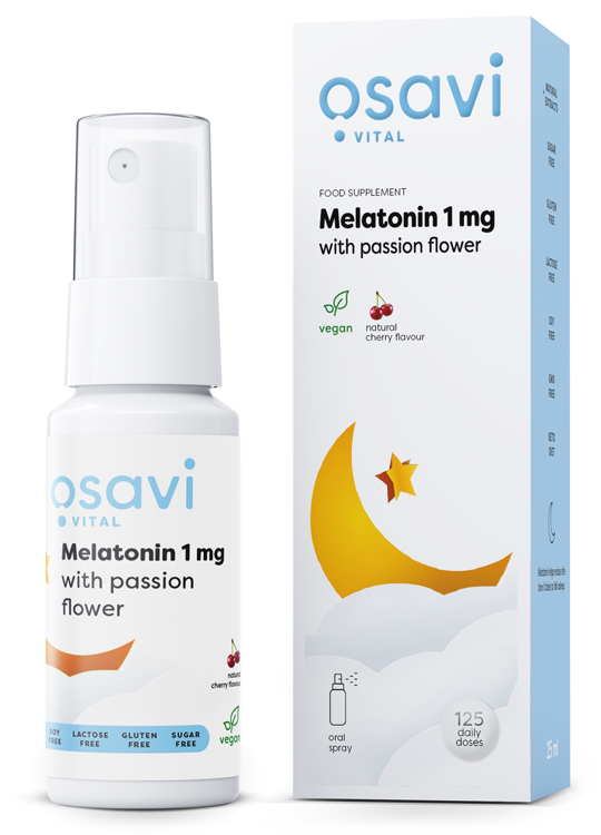 Melatonin with Passion Flower Oral Spray, 1mg (Cherry) - 25 ml. | High-Quality Health and Wellbeing | MySupplementShop.co.uk